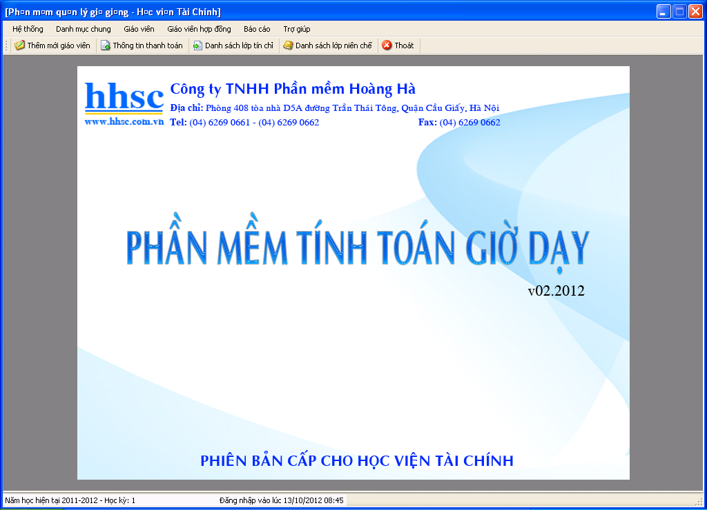 Phần mềm Quản lý giờ giảng